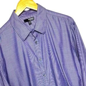 Murano Liquid Luxury Mens XL Purple Textured Dress Shirt Long Sleeve Button Down